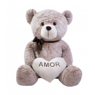 Urso CoraÃ§Ã£o Amor Marrom Alaranjado 60cm - PelÃºcia