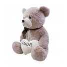 Urso CoraÃ§Ã£o Amor Marrom Alaranjado 60cm - PelÃºcia