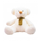 Urso Branco Sentado Cachecol 60cm - PelÃºcia