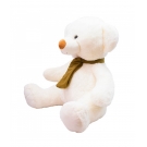 Urso Branco Sentado Cachecol 60cm - PelÃºcia