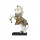 Cavalo Branco Empinando 34cm - Resina Animais