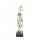 Cavalo Branco Empinando 34cm - Resina Animais