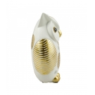 Coruja Branca Detalhes Dourado 14cm - Resina Animais