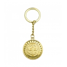 Chaveiro MedalhÃ£o SÃ£o Bento Dourado Pedras Azul 3.5cm