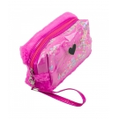 Necessaire Retangular Pelinho Gato Pink 11x7x20cm