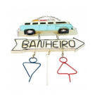 Placa Indicativa de Banheiro Kombi Azul
