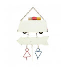 Placa Indicativa de Banheiro Kombi Azul