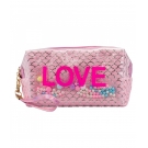 Necessaire Retangular Rosa Sereia Love 11x7x18cm