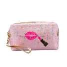 Necessaire Retangular Rosa Beijo 11x6x18cm