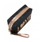 Necessaire Retangular Preto Love 12x7.5x20cm