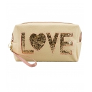 Necessaire Retangular Creme Love 12x7.5x20cm