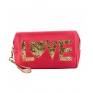 Necessaire Retangular Vermelho Love 12x7.5x20cm