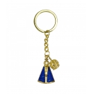 Chaveiro Nossa Senhora Aparecida Azul Coroa Dourada 3cm