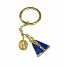 Chaveiro Nossa Senhora Aparecida Azul Coroa Dourada 3cm