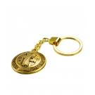 Chaveiro Dourado MedalhÃ£o SÃ£o Bento 3.5cm