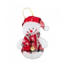 Boneco Neve BotÃ£o Dourado Pendurar 13cm - Enfeite Natalino