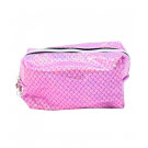 Necessaire Retangular Rosa com Glitter Sereia