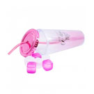 Copo Rosa com Canudo Te Amo 600ml 