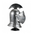 Enfeite Capacete Cavaleiro Medieval Prateado 46x32x20cm