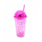 Copo Rosa com Canudo Você Arrasa 450ml