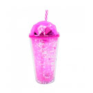 Copo Rosa com Canudo Você Arrasa 450ml