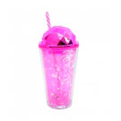 Copo Rosa com Canudo Você Arrasa 450ml