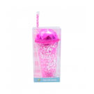 Copo Rosa com Canudo Você Arrasa 450ml