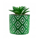 Vaso Verde Cimento Planta Artificial 8x6x6cm