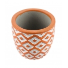 Vaso Cimento Marrom 7x7.5x7.5cm