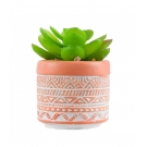 Vaso Cimento Laranja Planta Artificial 8x5.5x5.5cm