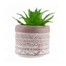 Vaso Cimento Marrom Planta Artificial 8x5.5x5.5cm