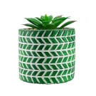 Vaso Cimento Verde Planta Artificial 8x7x7cm