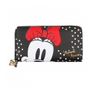 Carteira Retangular Preta Pintas Minnie 10x19cm - Disney