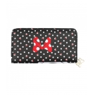 Carteira Retangular Preta Pintas Minnie 10x19cm - Disney