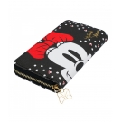 Carteira Retangular Preta Pintas Minnie 10x19cm - Disney