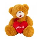 Urso Marrom Segurando CoraÃ§Ã£o Amor 50cm - PelÃºcia