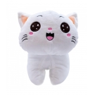 Gato Branco Olhos Abertos 21cm - PelÃºcia