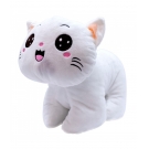 Gato Branco Olhos Abertos 21cm - PelÃºcia