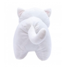 Gato Branco Olhos Abertos 21cm - PelÃºcia