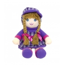 Boneca Roxo Xadrez Com ChapÃ©u 77cm