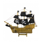 Miniatura Barco Navio Pirata Veleiro CanhÃ£o 28.5x7x33cm