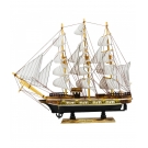 Miniatura Barco Navio Veleiro Madeira Casco Preto CanhÃµes 37.5x7x44cm