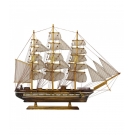 Miniatura Barco Navio Veleiro Casco Madeira CanhÃµes 61x11x78cm