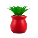 Vaso Cimento Vermelho Planta Artificial 8x5x5cm