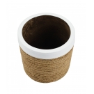 Vaso Cimento Cordas Marrom 10x11x11cm