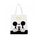 Bolsa Sacola Retangular Mickey Preto Branco 40x33cm - Disney