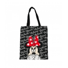 Bolsa Sacola Preta Retangular Rosto Minnie 40x33cm - Disney