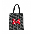 Bolsa Sacola Preta Retangular Rosto Minnie 40x33cm - Disney