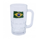 Caneca Vidro BrasÃ£o Metal Brasil 320ml