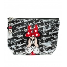 Necessaire Preta Transparente Minnie Assinaturas -Disney